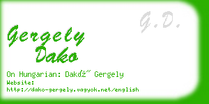 gergely dako business card